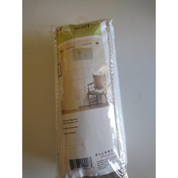 Ellery Homestyles Window Scarf Panel Victoria Taupe Crinkle Sheer 6 Yards Long - Picture 2 of 7